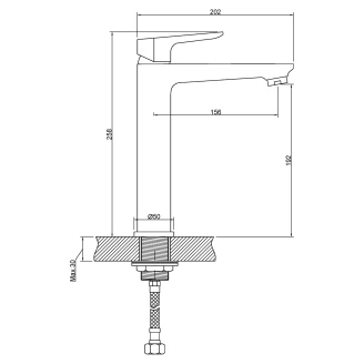 Tvättställsblandare <strong>Velinor</strong>  Krom Blank Hög