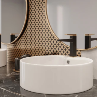 Tvättställsblandare <strong>Noira</strong>  Svart & Guld Blank