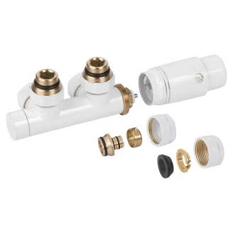 Termostatset Duoplex Vit Bottenanslutning