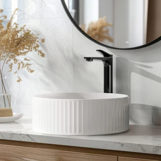 Tvättställsblandare <strong>Orelia</strong>  Svart Blank Hög