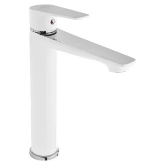 Tvättställsblandare <strong>Velinor</strong>  Vit & Krom Matt Hög