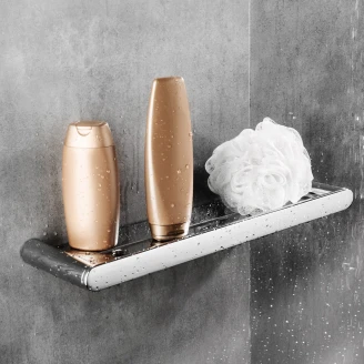 Väggmonterad Hylla <strong>Round</strong>  Krom Blank