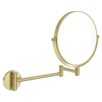 Dubbelsidig Sminkspegel <strong>Round</strong>  Borstad Guld Matt