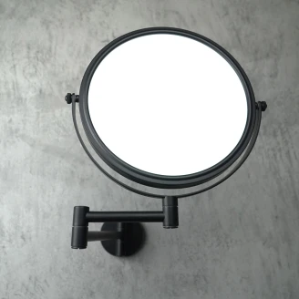 Dubbelsidig Sminkspegel <strong>Round</strong>  Svart Matt