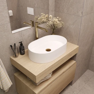 Tvättställ Oval <strong>Silia</strong>  Vit Matt 55x35 cm