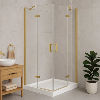 Duschhörn <strong>Vitria</strong>  90x90 cm Kvadratisk Guld Matt