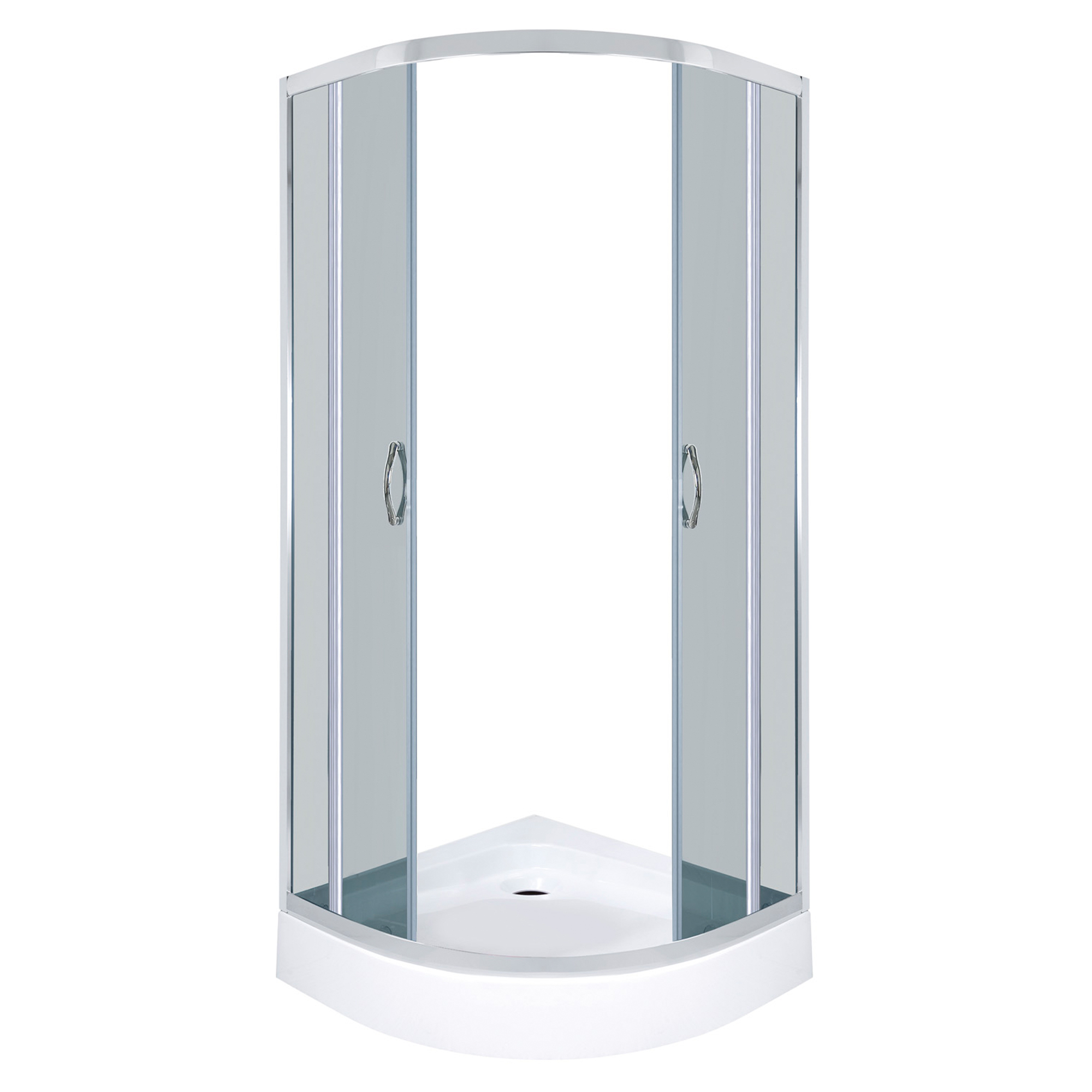 Duschhörn med Duschkar Vertis 90x90 cm Rund Krom Blank Tonat