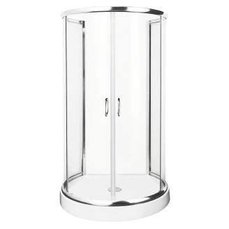 Duschkabin med Duschkar D-formad <strong>Elonge</strong>  100x86 cm Krom Blank