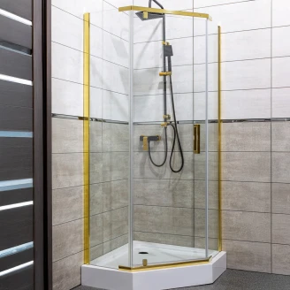 Duschhörn <strong>Sahra</strong>  90x90 cm Guld Matt