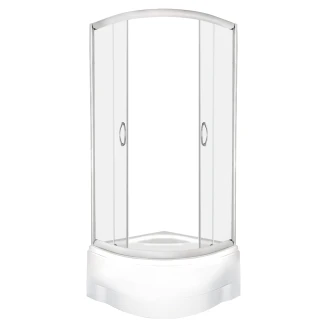 Duschhörn med Duschkar <strong>Karima</strong>  80x80 cm Rund Krom Blank