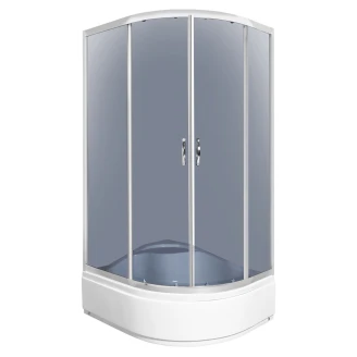 Duschhörn med Duschkar <strong>Ardara</strong>  100x80 cm Rund Krom Blank Vänster