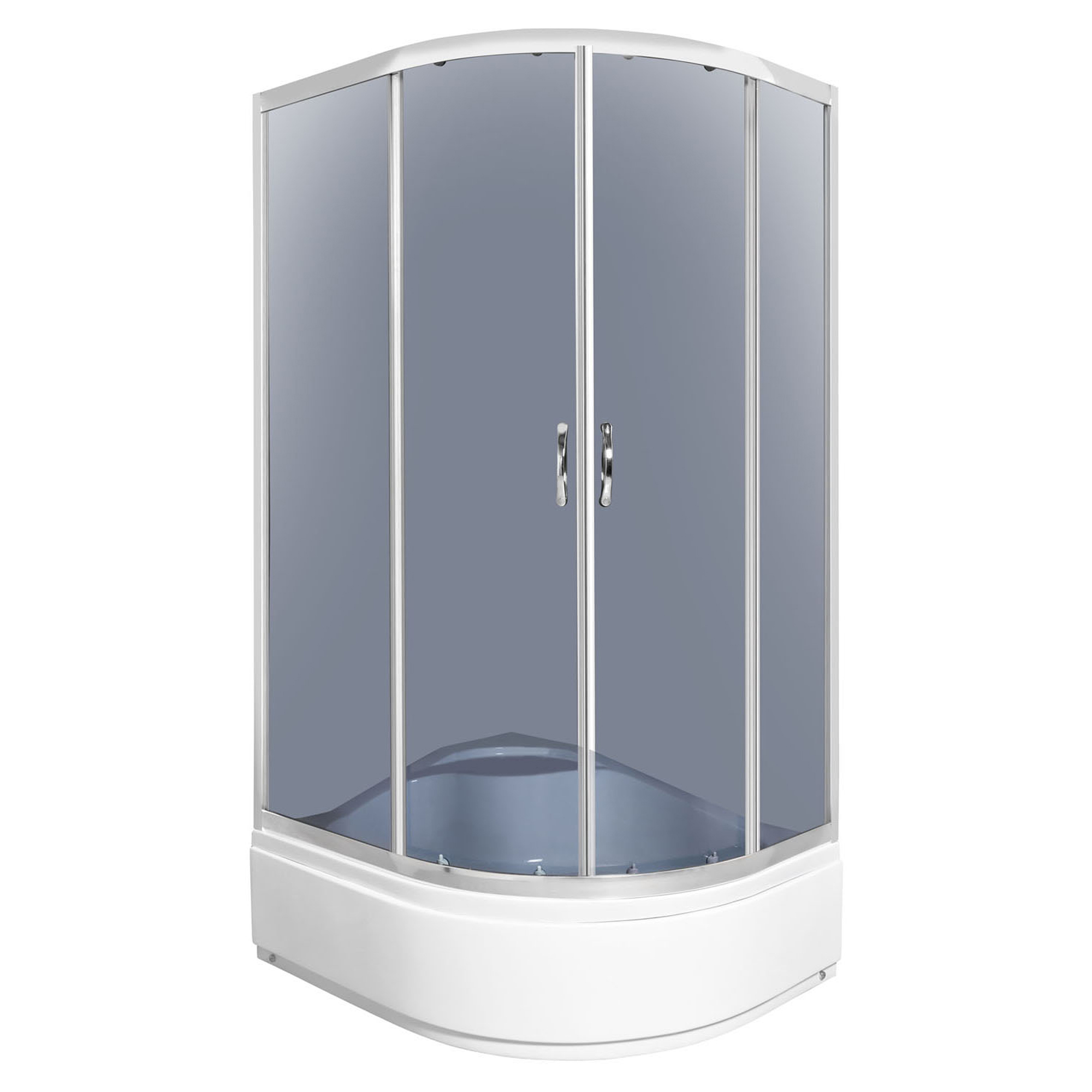 Duschhörn med Duschkar Ardara 100x80 cm Rund Krom Blank Vänster