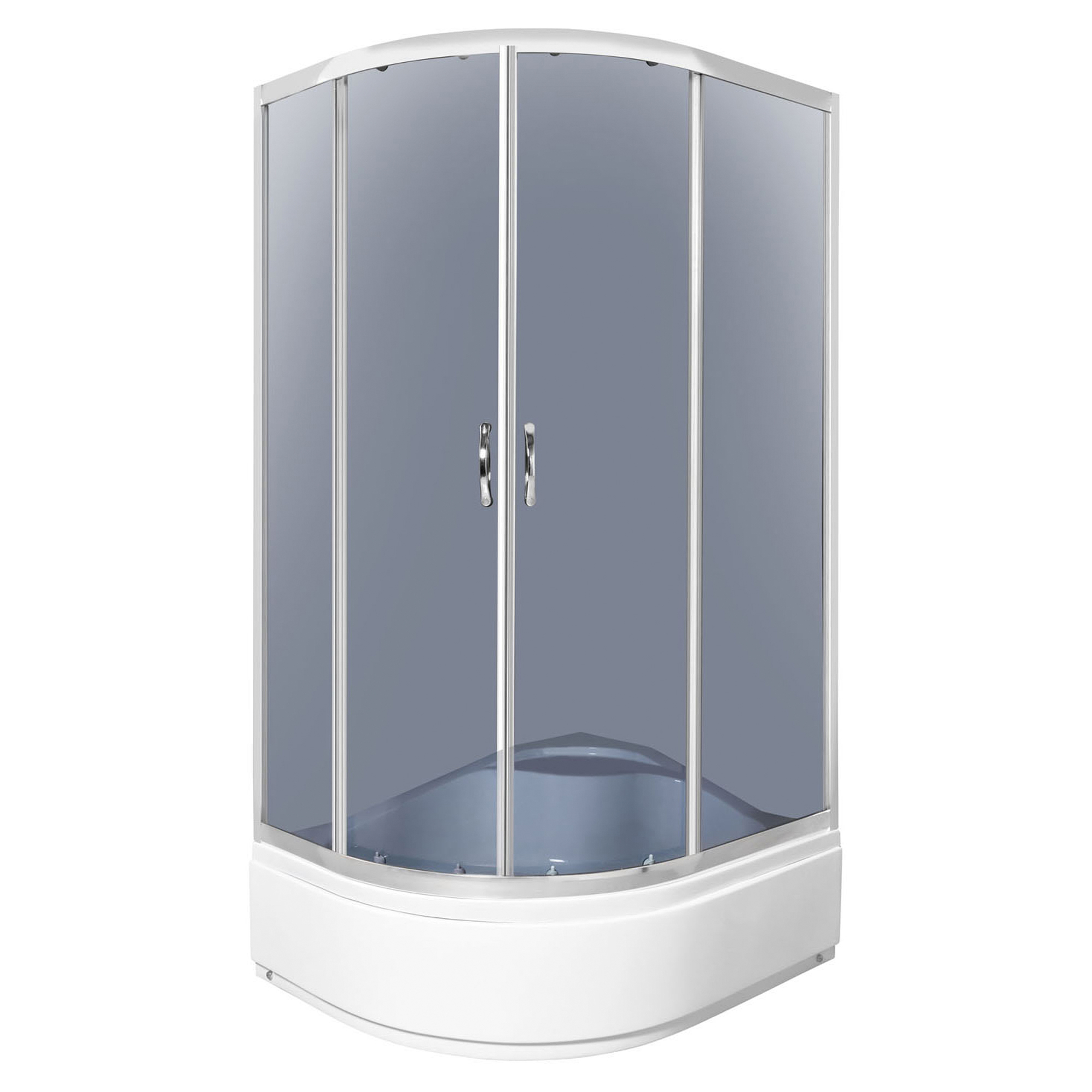 Duschhörn med Duschkar Ardara 100x80 cm Rund Krom Blank Höger