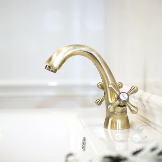 Tvättställsblandare <strong>Bexley</strong> Guld Matt med Bottenventil