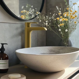 Tvättställsblandare <strong>Lore</strong>  Guld Matt Hög