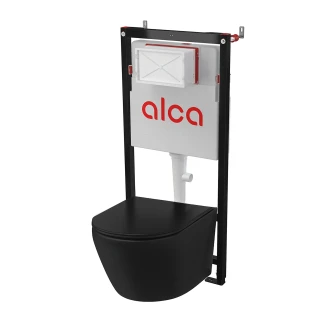 Badrumspaket Toalett <strong>Fjord</strong>  Svart Matt med WC-fixtur Alca