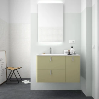 Tvättställsskåp <strong>Avrel</strong>  Salvia Matt Höger 90 cm med Handfat Vit Matt