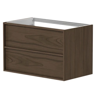 Tvättställsskåp Ekskär Valnöt 80 cm med Cosentino Bänkskiva Silestone Ljusbeige Polerad