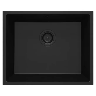 Granit Diskho <strong>Corda</strong>  Svart Matt 54x44 cm med Vattenlås