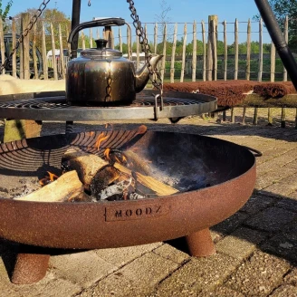 <strong>Grillset</strong>  med Eldskål Cortenstål med Fot 100 cm & Grillgaller