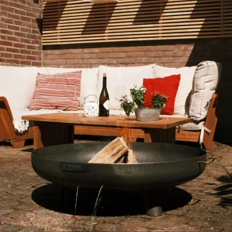 <strong>Grillset</strong>  med Eldskål Cortenstål med Fot 80 cm & Grillgaller Halvrund