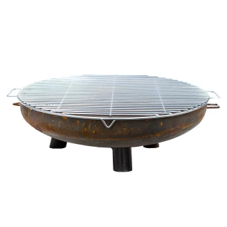 BonFeu Set med BonBowl Plus Eldskål Cortenstål 100 cm & Grillgaller