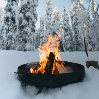 BonFeu <strong>Grillset</strong>  med BonBowl Plus Eldskål Cortenstål 100 cm, Plancha & Grillgaller