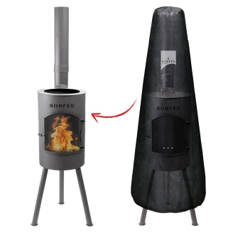 BonFeu Set med BonGiano Eldstad SP Svart & Överdrag