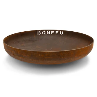 BonFeu <strong>Grillset</strong>  med BonBowl Eldskål Cortenstål 120 cm, Plancha, Subbel Stålring för Grill & Grillgaller Rund