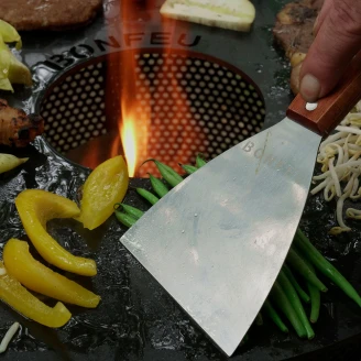 BonFeu <strong>Grillset</strong>  med BonBowl Eldskål Cortenstål 120 cm, Stekspade & Plancha