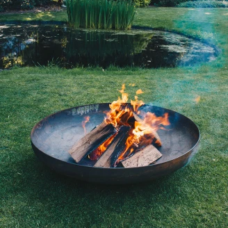 BonFeu <strong>Grillset</strong>  med BonBowl Eldskål Cortenstål 100 cm, Plancha, Subbel Stålring för Grill & Grillgaller Rund