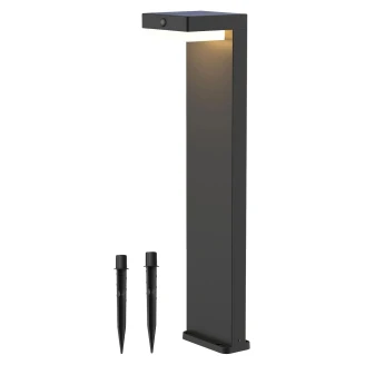 Solcellspollare Kvadrat <strong>Solixx</strong>  Svart Matt