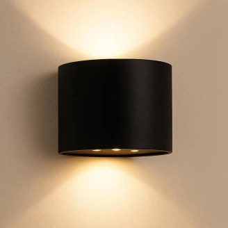 Solcellsvägglampa <strong>Senora</strong>  Rund S Svart Matt