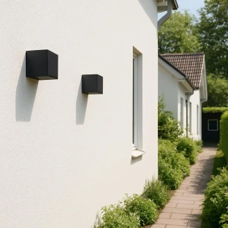 Solcellsvägglampa <strong>Senora</strong>  Kvadrat S Svart Matt