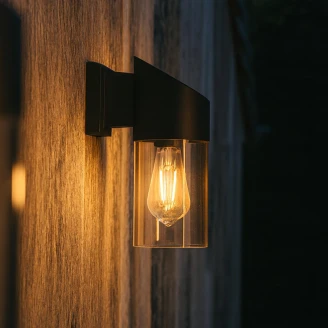 Solcellsvägglampa <strong>Senora</strong>  Svart, Transparent Matt