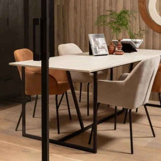 Woood Matbord <strong>Silas</strong>  Sand Damm, Svart 220x90 cm