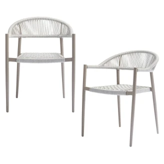 Woood Set med Trädgårdsstolar med Armstöd 2 st <strong>Garden Ny</strong>  Ljusgrå