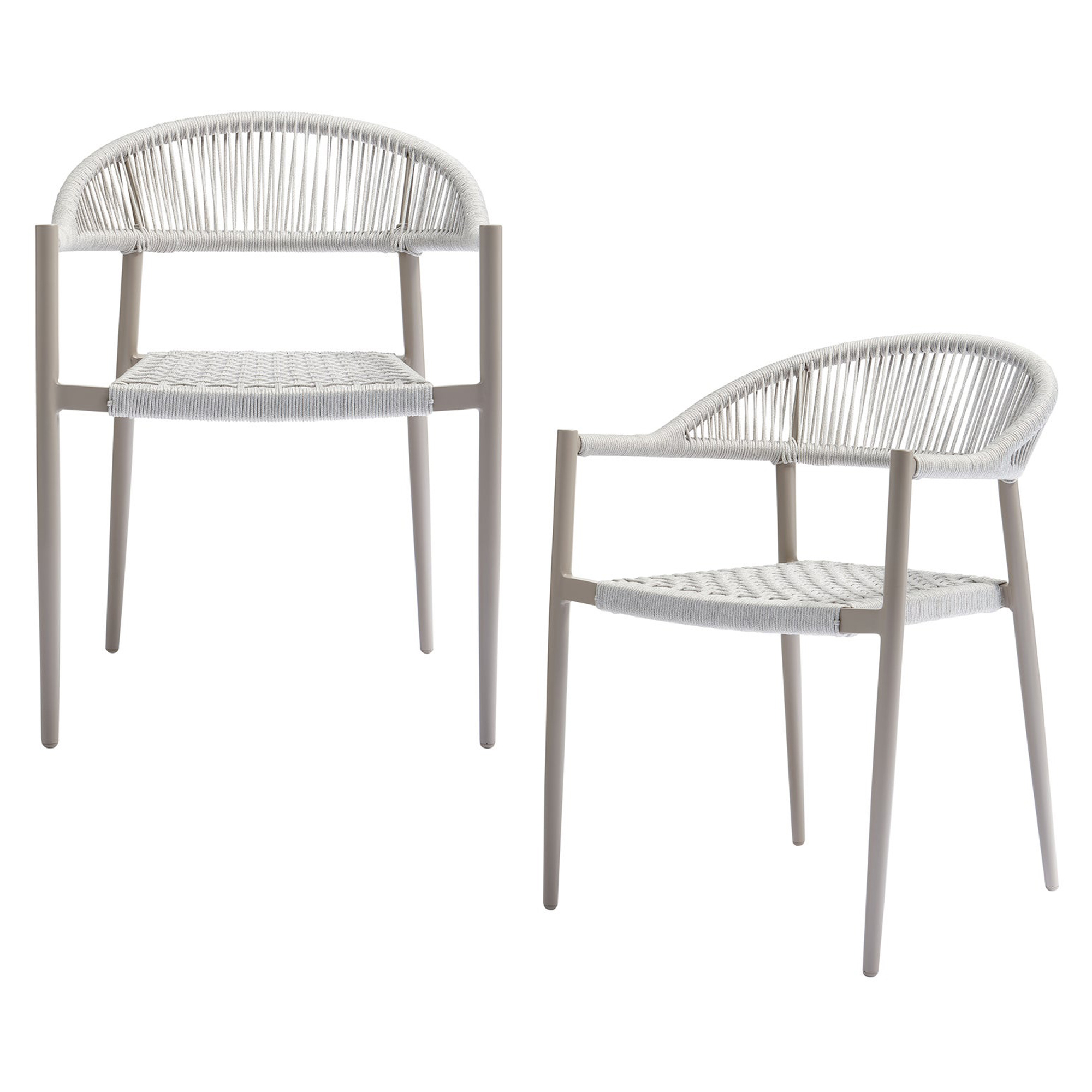 Woood Set med Trädgårdsstolar med Armstöd 2 st Garden Ny Ljusgrå