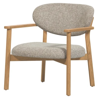 Woood Stol med Armstöd <strong>Udar</strong>  Gråbeige, Ljustrå