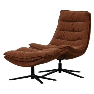 Woood Loungefåtölj med Fotpall <strong>Kube</strong>  Brun