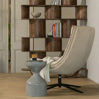 Woood Loungefåtölj med Fotpall <strong>Kube</strong>  Beige