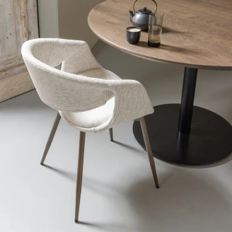 Woood Stol med Armstöd <strong>Yossi</strong>  Beige, Koppar
