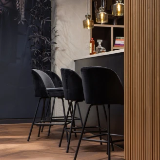 Woood Barstol <strong>Vogue Alpha</strong> Svart Sammet 65 cm