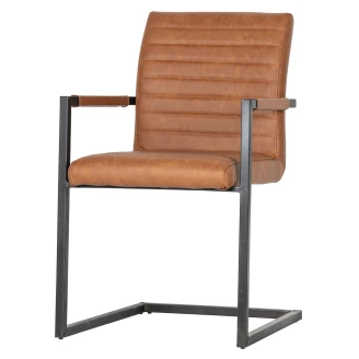 Woood Stol med Armstöd <strong>Bas</strong>  Cognac