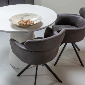 Woood Stol med Armstöd <strong>Fenne</strong>  Svart, Grå