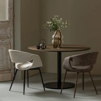 Woood Stol med Armstöd <strong>Yossi</strong> Beige, Svart
