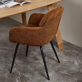 Woood Stol med Armstöd <strong>Runa Ny</strong>  Karamellbrun, Gul