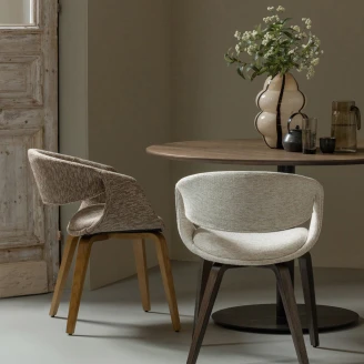 Woood Stol med Armstöd <strong>Yossi</strong>  Beige, Mörkbrun