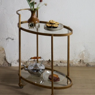 Woood Serveringsvagn <strong>Push</strong>  Antik Mässing