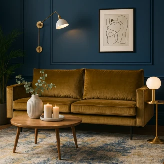 Woood Soffa 2,5-Sits <strong>Rodeo</strong>  Honungsgul Sammet